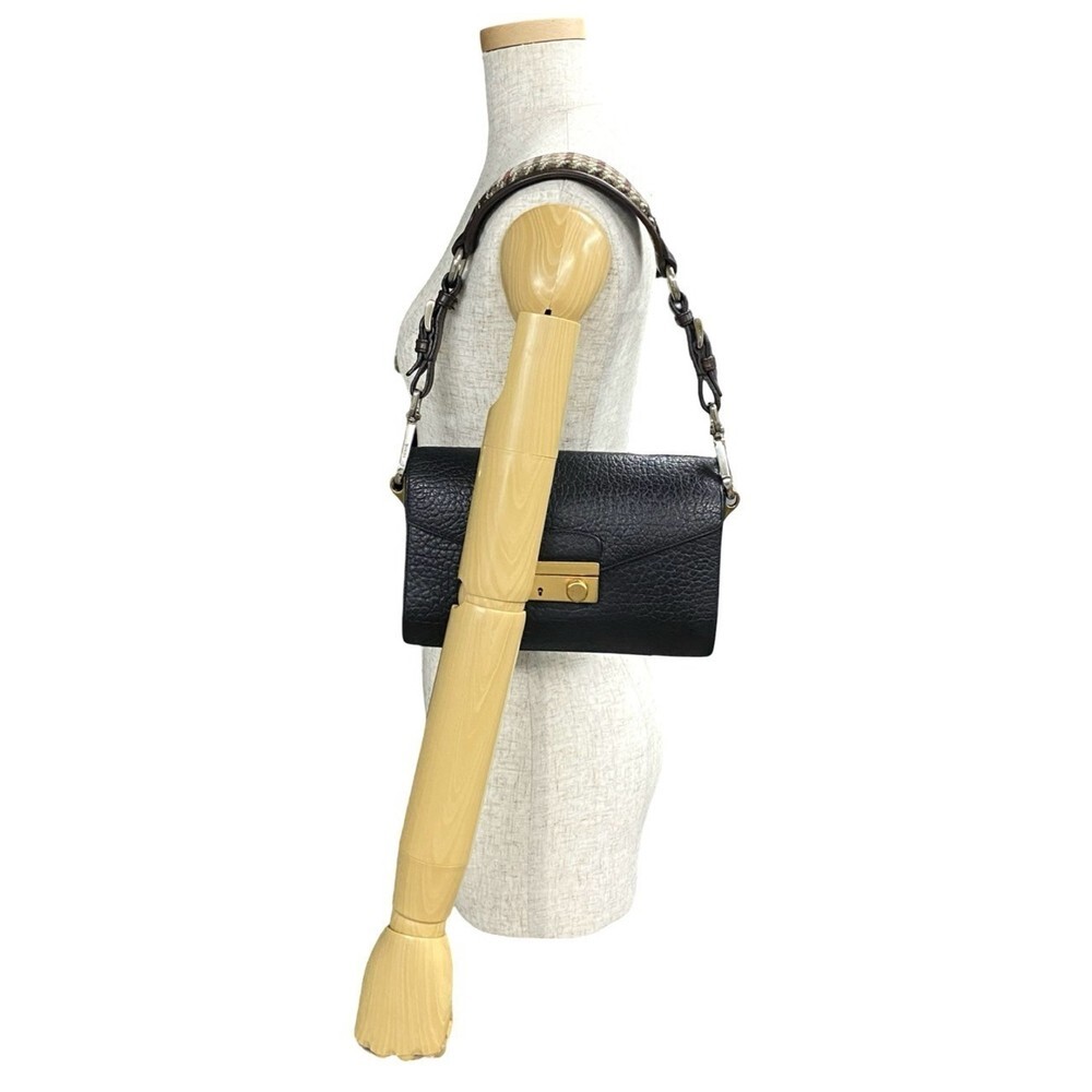 PRADA Black Leather Shoulder Bag - Picture 2 of 8
